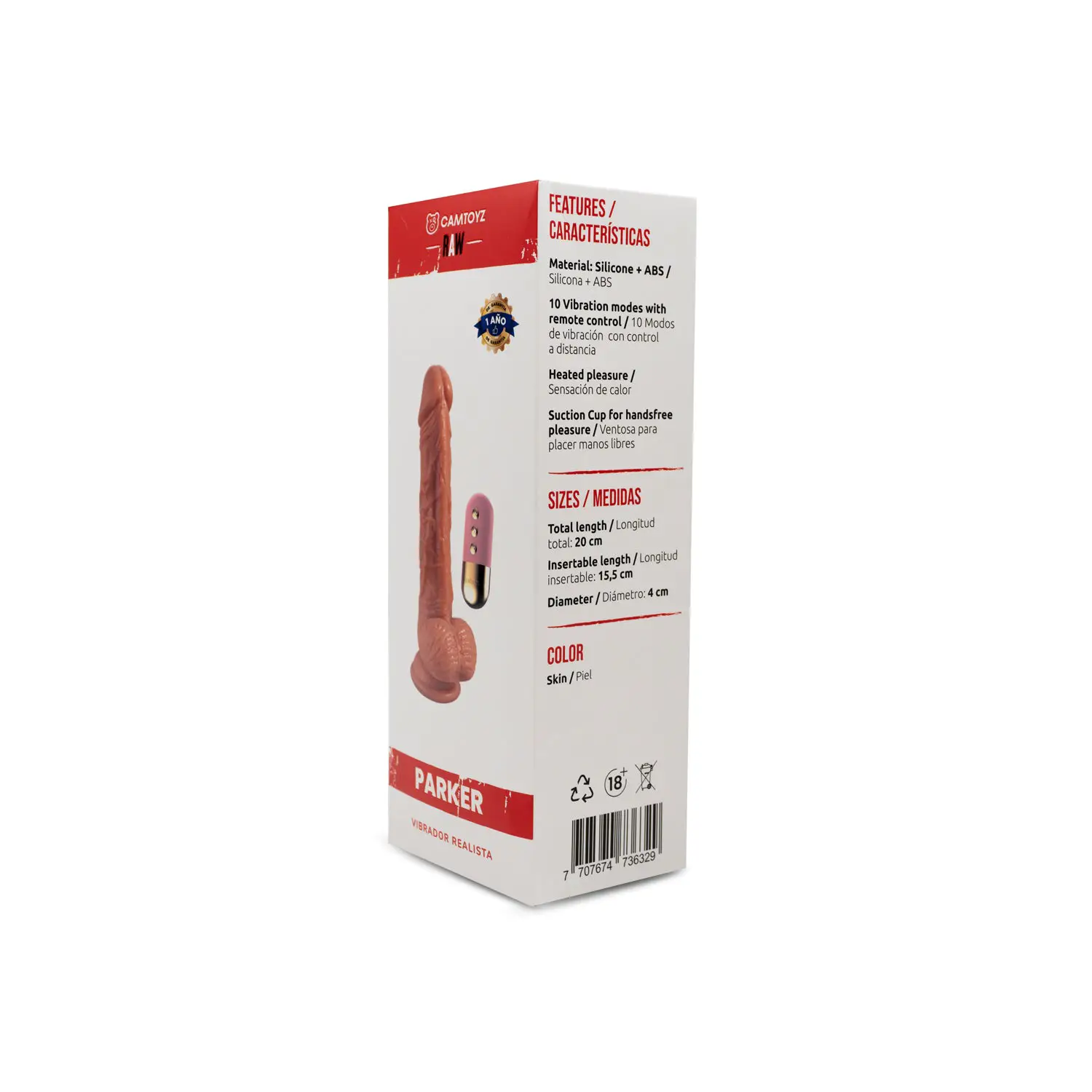 VIBRADOR REALISTA PARKER 20 CM CAMTOYZ - Image 4
