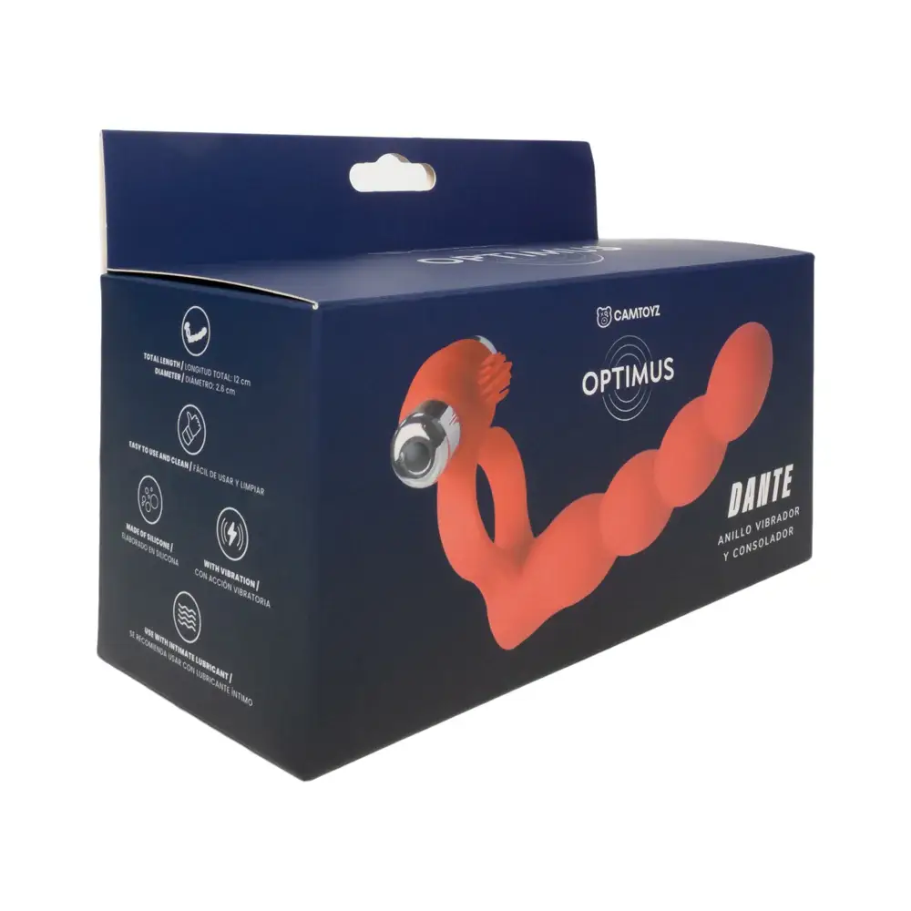 ANILLO VIBRADOR Y CONSOLADOR OPTIMUS DANTE ROJO - Image 3